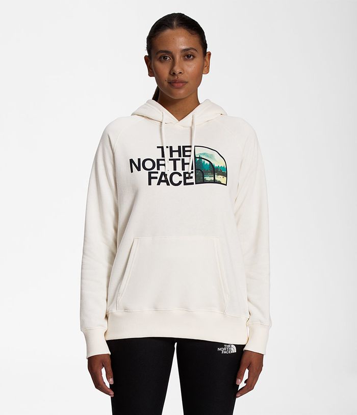 The North Face Womens Hoodie Half Dome Pullover 905UQYPBH - White